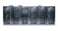 Data Center Servers in Isolated White Background for IT Infrastructure Rack Systems and Network Engineering Solutions Royalty Free Stock Photo