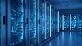 Data Center Servers Modern Network Infrastructure, Cloud Computing Royalty Free Stock Photo
