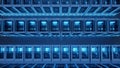 Data Center Servers Modern Server Room with Blue Neon Lights Royalty Free Stock Photo