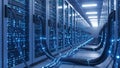 Data Center Servers Network Cables, Server Room, IT Infrastructure Royalty Free Stock Photo