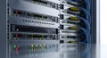 Data Center Servers and Network Equipment Royalty Free Stock Photo