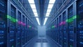 Data Center Servers Network, Hosting, and Cloud Computing Royalty Free Stock Photo