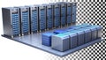 Data center servers network infrastructure and information technology png transparent image Generative AI Royalty Free Stock Photo