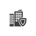 Data center shield solid icon Royalty Free Stock Photo