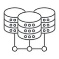 Data Center thin line icon, data and analytics Royalty Free Stock Photo