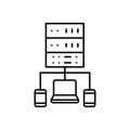 Data center vector icon. Data analytics illustration sign. Server symbol. Hosting web icon. Royalty Free Stock Photo