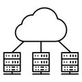 Data center vector icon. Data analytics illustration sign. Server symbol. Hosting web icon. Royalty Free Stock Photo