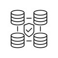Data center vector icon. Data analytics illustration sign. Server symbol. Hosting web icon. Royalty Free Stock Photo