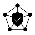 Data center vector icon. Data analytics illustration sign. Server symbol. Hosting web icon. Royalty Free Stock Photo