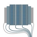 Data centre icons of cables and blocks vector illustration