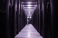 Data centre server room with network racks and terminal Royalty Free Stock Photo