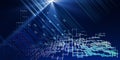 Data chart. Abstract analysis infographics background with blurred lines and star. 3d diagram analysis algorithms. City network