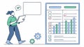 Data chart interface on mobile phone for data analysis and statistics Generative AI Royalty Free Stock Photo