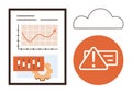 Data Analysis with Graph, Alert Notification, and Cloud Representation for Risk Management Royalty Free Stock Photo
