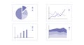 Data charts purple on presentations slide