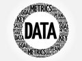 Data circle word cloud Royalty Free Stock Photo
