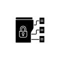 Data classification black glyph icon