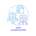 Data classification blue gradient concept icon