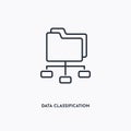 Data classification outline icon. Simple linear element illustration. Isolated line data classification icon on white background.