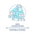 Data classification turquoise concept icon