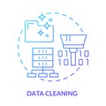 Data cleaning blue gradient concept icon