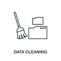 Data Cleaning icon. Line style element from data organization collection. Thin Data Cleaning icon for templates, infographics and