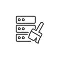 Data cleaning line icon