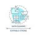 Data cleaning turquoise concept icon