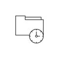 Data, clock, time icon. Simple line, outline vector of icons for ui and ux, website or mobile application Royalty Free Stock Photo