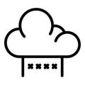 Data cloud authentication icon, outline style Royalty Free Stock Photo