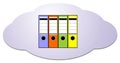 Data from cloud computing into file folders Royalty Free Stock Photo
