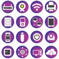 Data cloud digital technology Icons 20 set. Flat icon set of creative science tech process, network web security, website and vide Royalty Free Stock Photo