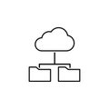 data, cloud icon. Element of technological data icon for mobile concept and web apps. Thin line data, cloud icon can be used for Royalty Free Stock Photo