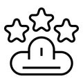 Data cloud icon outline vector. Computer upload