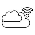 Data cloud internet icon outline vector. Information tech