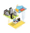 Data Cloud Isometric Infographics Royalty Free Stock Photo