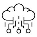 Data cloud learning icon, outline style Royalty Free Stock Photo