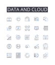 Data and cloud line icons collection. Analytics and insights, Innovation and progress, Content and marketing, Nerking