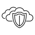 Data cloud privacy icon outline vector. Safe personal Royalty Free Stock Photo