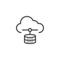 Data cloud server line icon