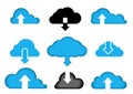 Data cloud, a set of vector icons. computer information data. Royalty Free Stock Photo