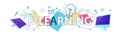 Data cloud storage e-learning online education concept horizontal banner sketch doodle Royalty Free Stock Photo
