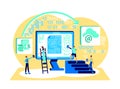Data cloud storage flat concept vector illustration Royalty Free Stock Photo