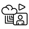 Data cloud stream icon, outline style Royalty Free Stock Photo