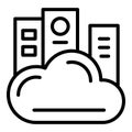 Data cloud study icon outline vector. School quiz