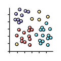 data clustering database color icon vector illustration