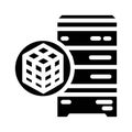 data clustering database glyph icon vector illustration