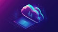 data collapsing cloud upload icon Royalty Free Stock Photo