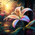 Pink Lily Flowers Generative AI Royalty Free Stock Photo