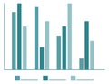 Data comparison chart. Group column graph symbol